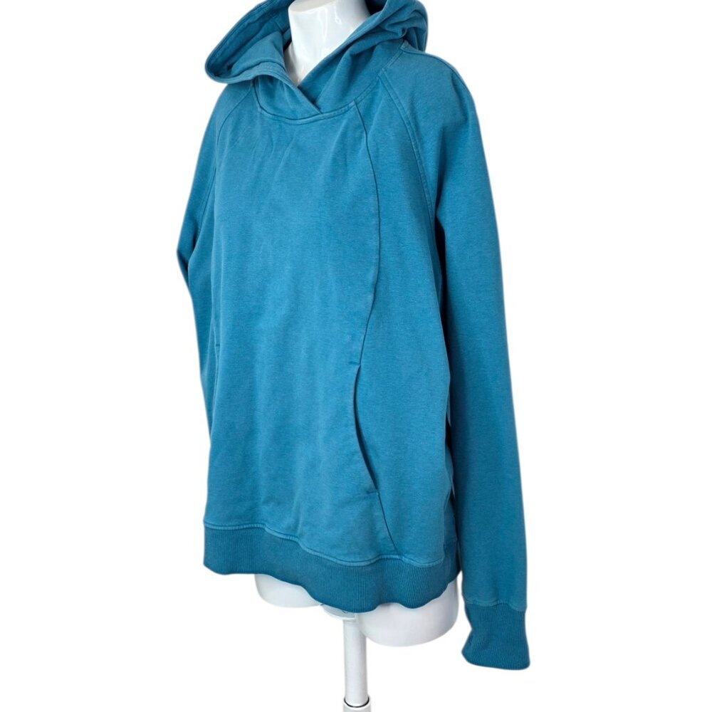 Lululemon Scuba Pullover Hoodie, Heathered Blue, Stretch Terry, Size 12 Womens - Picture 7 of 8